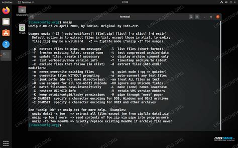 unzip file in linux.